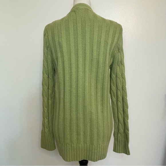 Merokeety Olive Green Cable Knit Button Front Cardigan. Women's Small - Picture 4 of 7